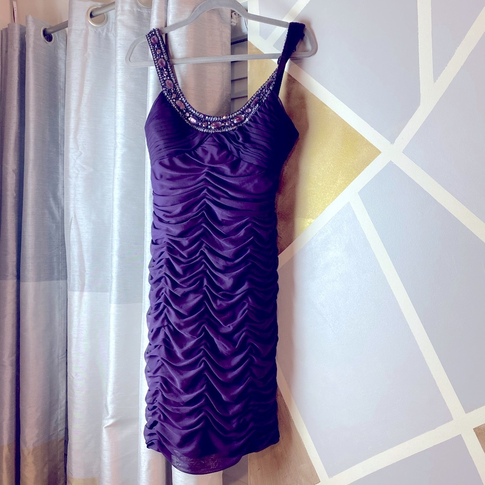 Purple Party Dress with embellishments.